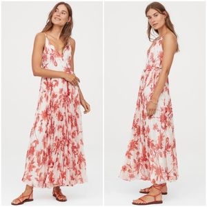NWT H&M floral print wrap front pleated midi dress size 18